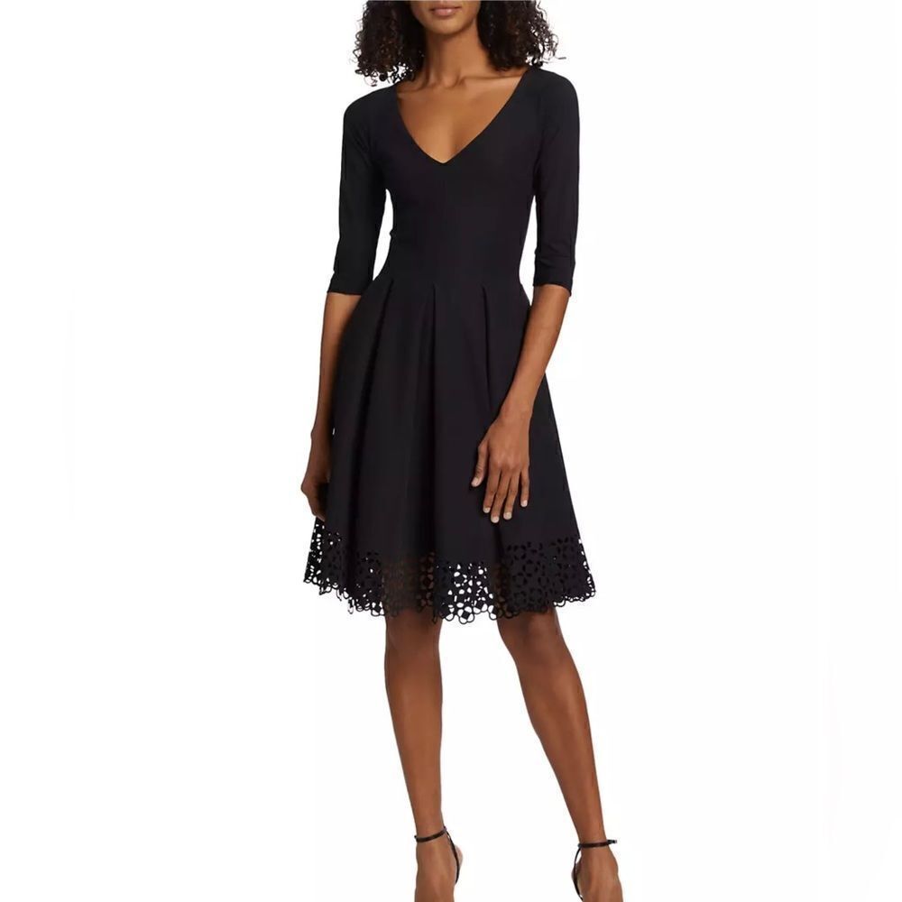 Chiara Boni La Petite Robe Naffy V-Neck Fit-&-Flare Dress size 8